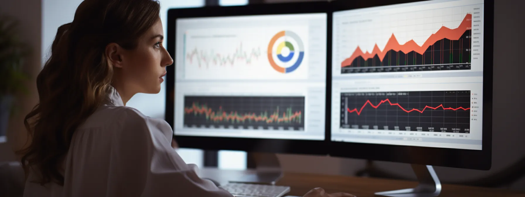 a person analyzing search engine optimization data on a computer screen.