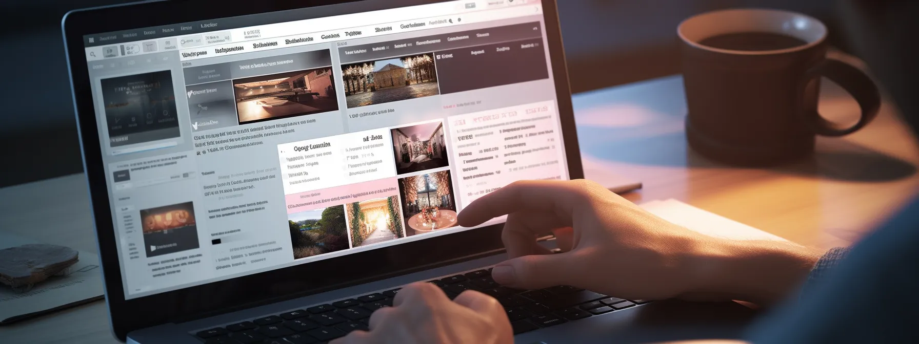 a person scrolling through a well-structured website with organized category pages and tags.