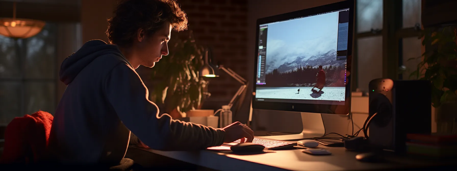 a person working on a computer screen, optimizing title tags for image seo.