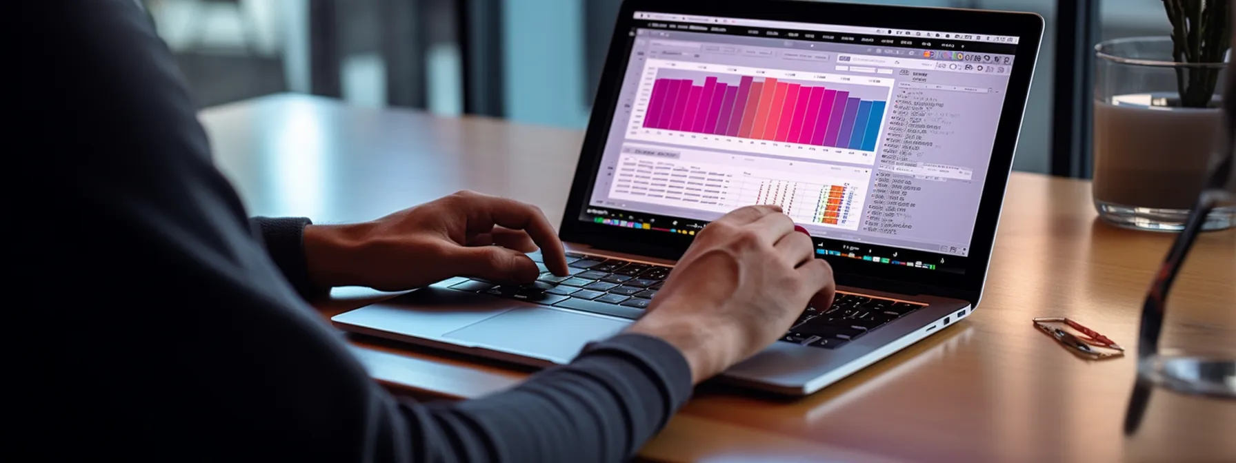 a person using a laptop to analyze the readability of their content using yoast insights.