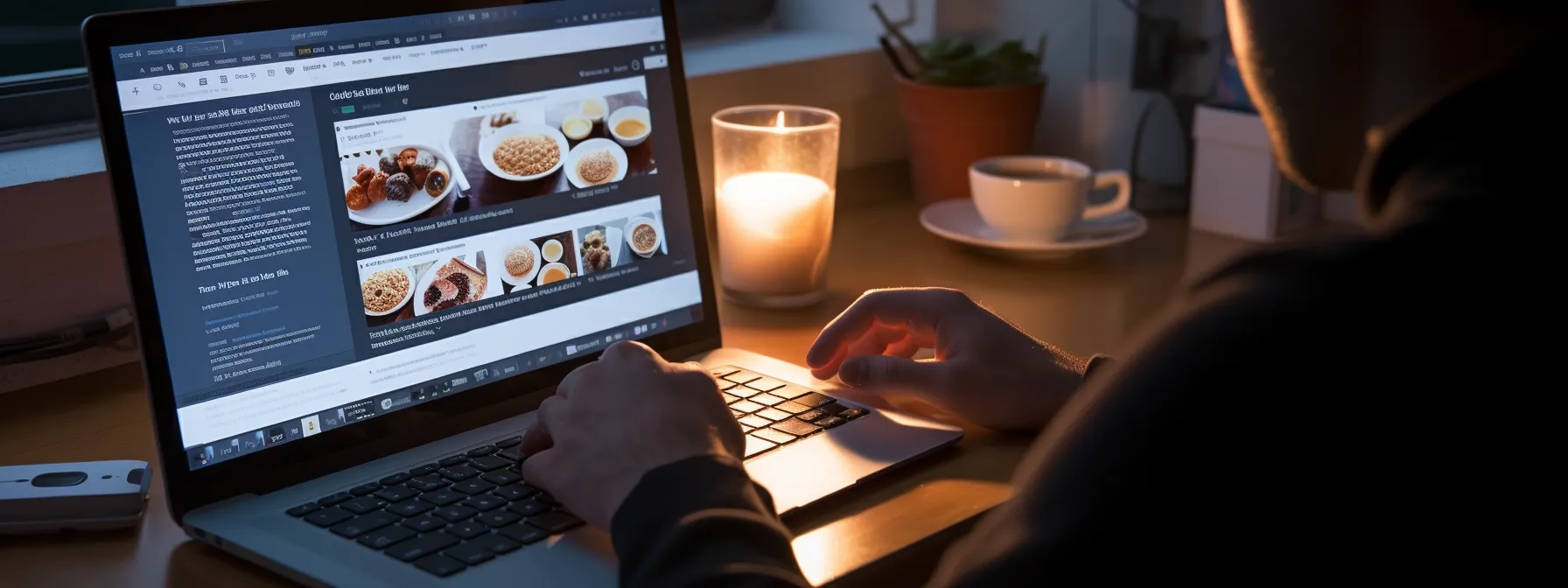 a person optimizing a webpage with local seo tactics, focusing on page titles, meta descriptions, content, user experience, and contact details.