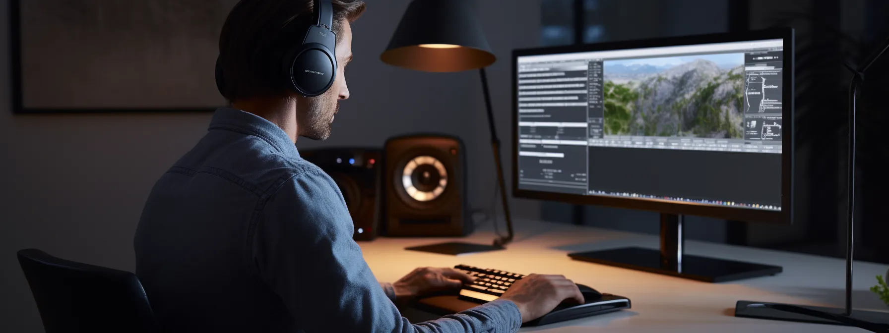 a person using a screen reader listening to alt text on a computer screen.