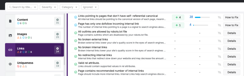 Links Issues Finder in Search Atlas