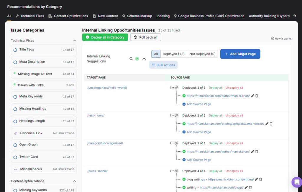 With OTTO you get recommended NLP schema markups and you can easily deploy them across your site from the OTTO dashboard.