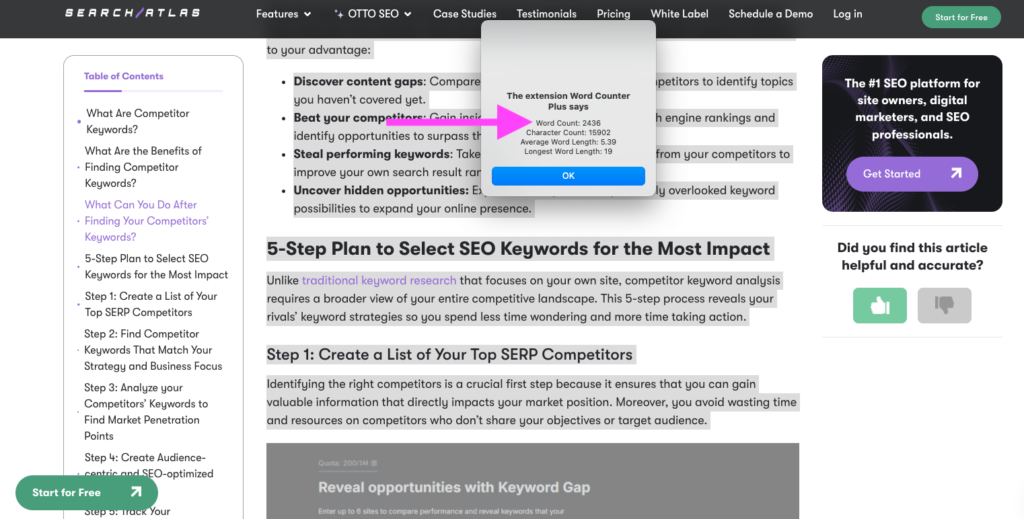 Word Counter Plus Chrome Extension Example