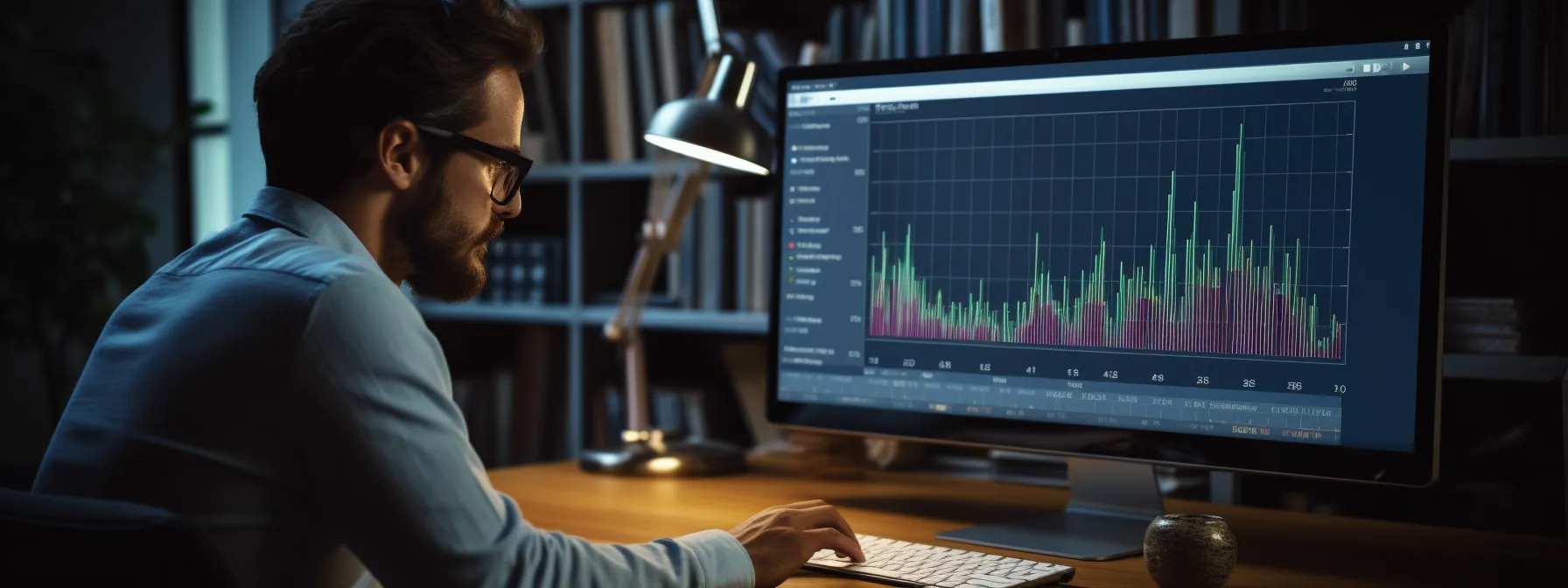 a person analyzing a graph showing the correlation between authoritativeness and seo performance.