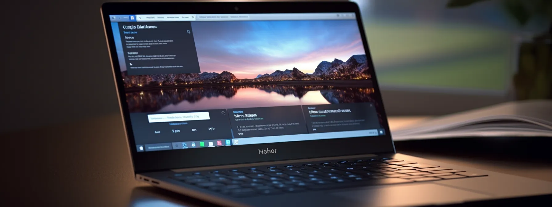a laptop displaying a website homepage with the seo page title being edited.