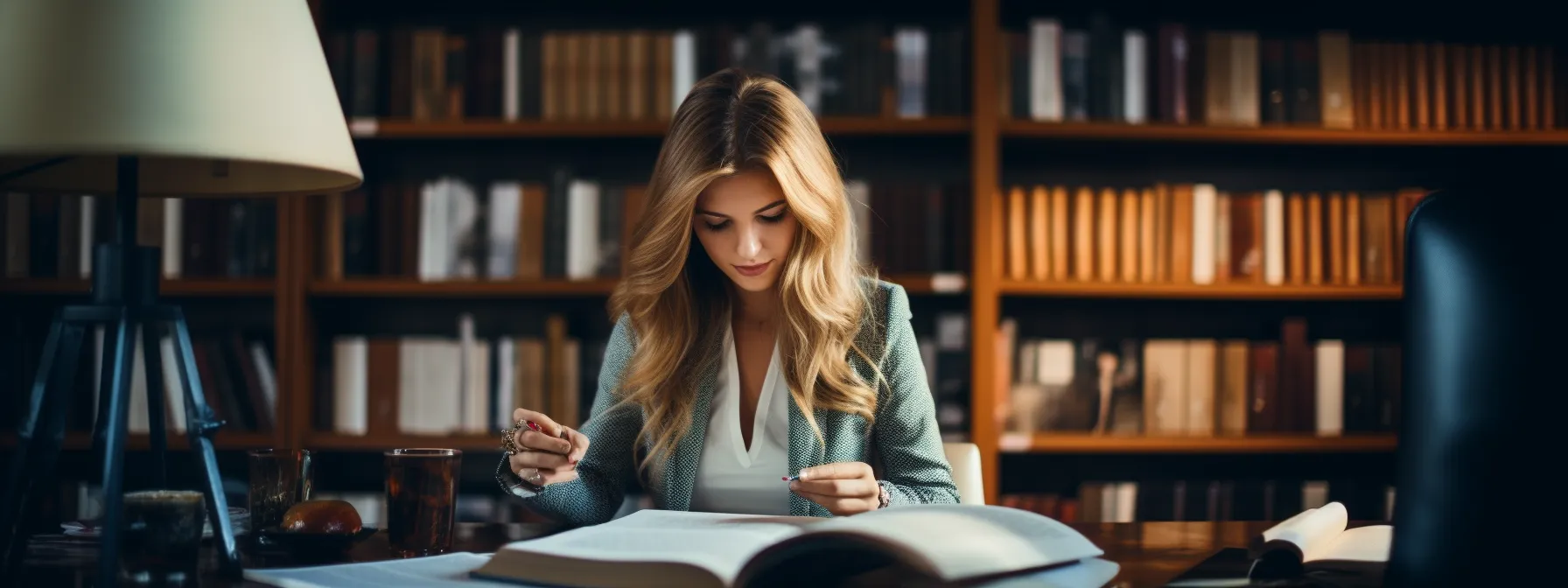 a person surrounded by books and articles, speaking confidently to a group of professionals in their niche.