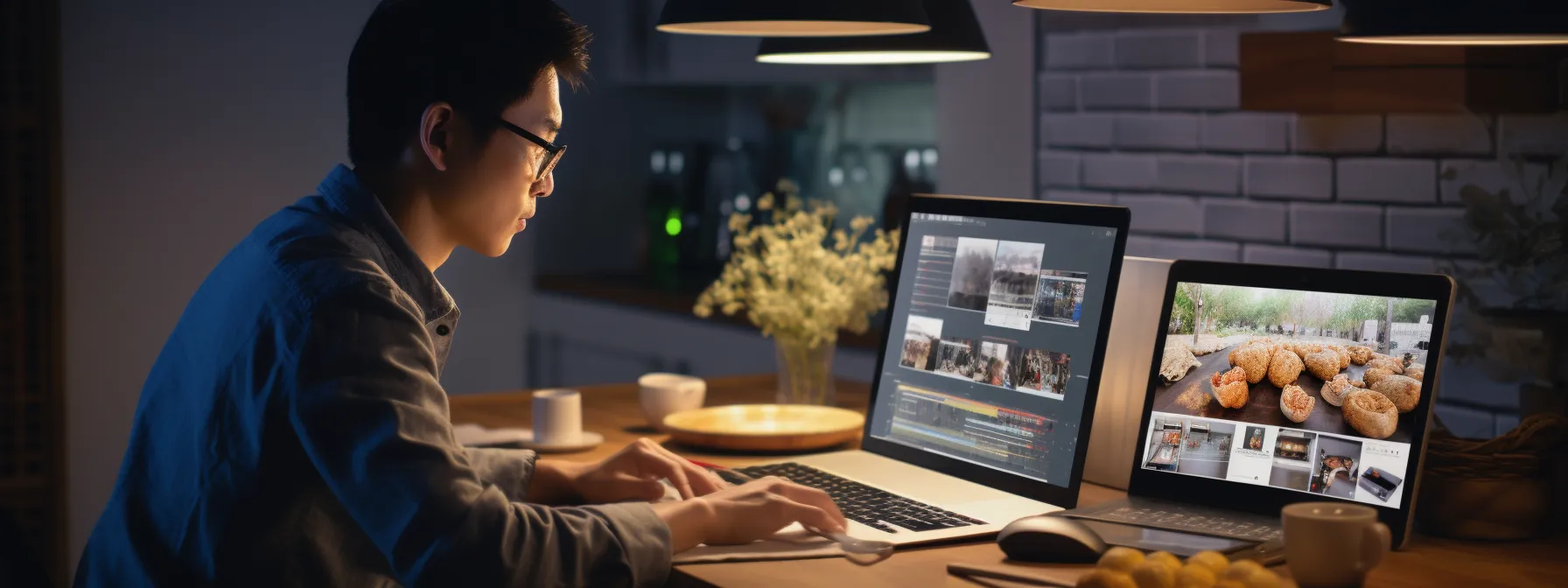 a person crafting content using natural language processing and machine learning techniques to optimize search engine performance.