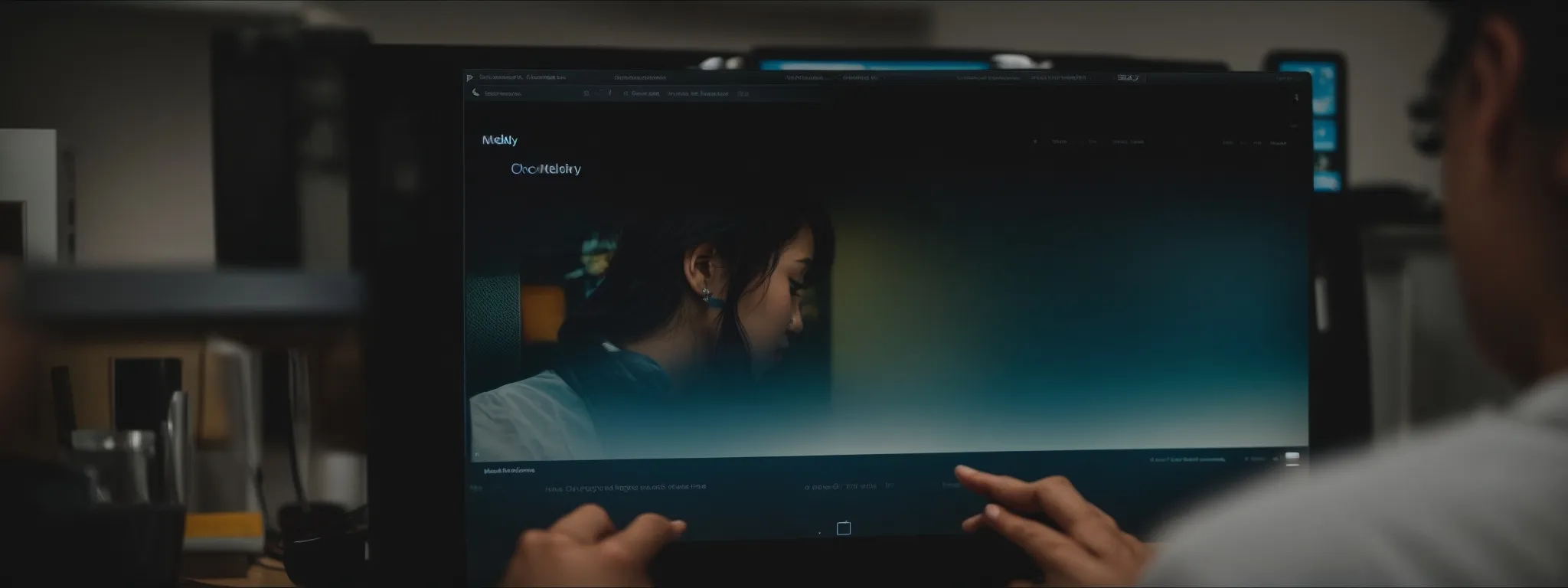 a person clicking on a play button of a video tutorial titled 