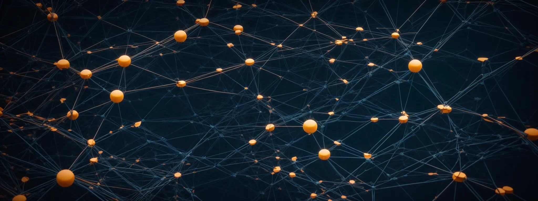 a network of interconnected nodes representing websites linked by lines to illustrate the concept of ai-managed backlink architecture.