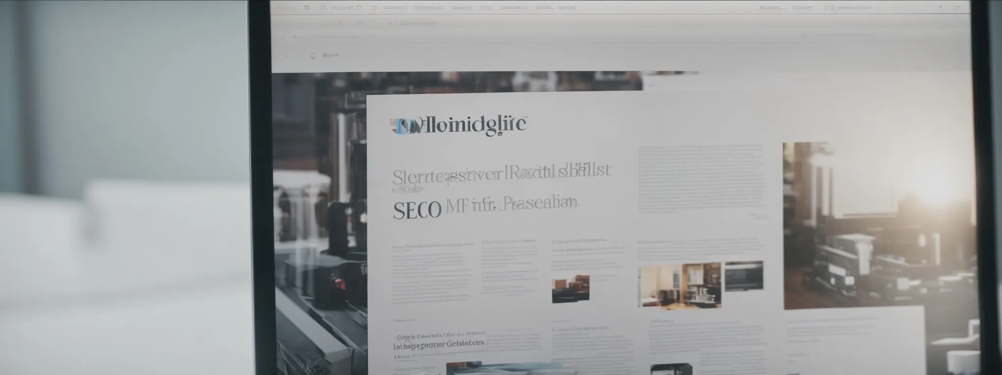 a computer screen displaying an open webpage with an article about seo and highlighted hyperlinks.