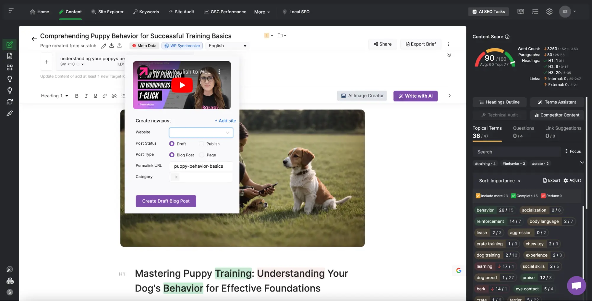 Publish your content directly to your WordPress site
