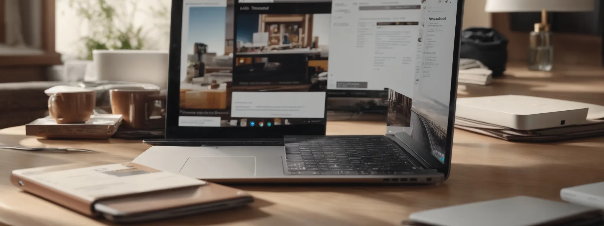 a laptop displaying a pristine amazon product page with a visible search bar and a highlighted listing.