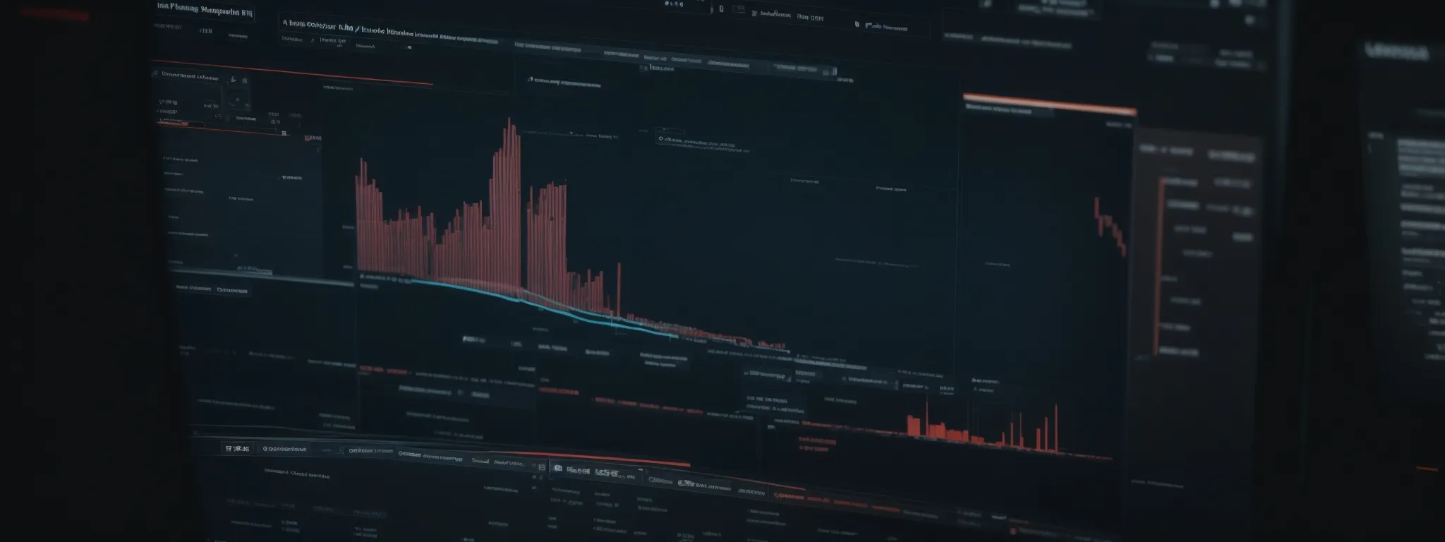 a computer screen displays graphs and data analysis from a keyword research tool focused on amazon's marketplace.