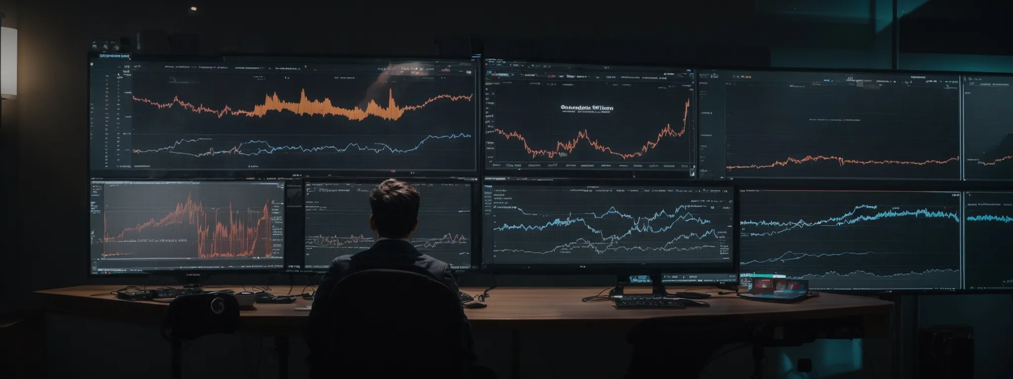 a person analyzing a digital graph on a large screen showing seo performance across different web platforms.