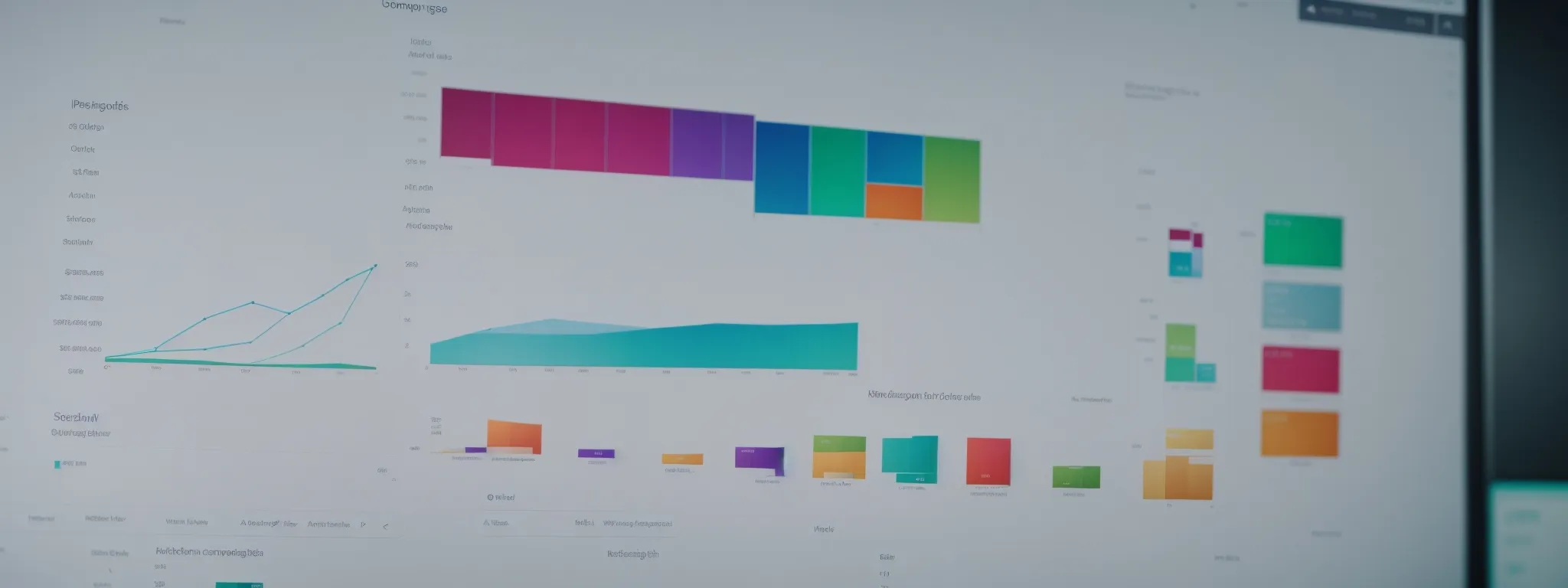 a computer screen displaying colorful graphs and charts representing amazon ppc campaign metrics.