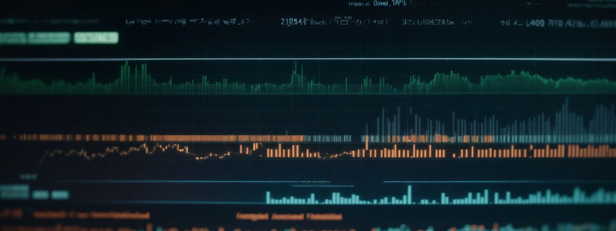 a computer screen displaying a graph of trending keywords overlaid with coding interface elements.