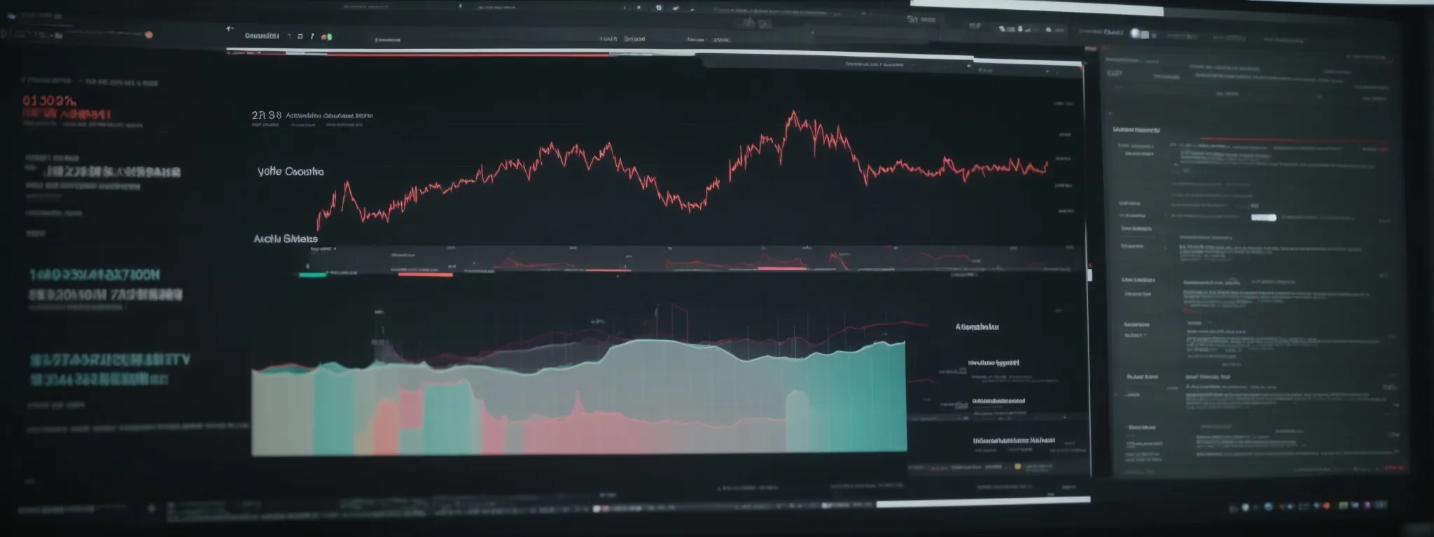 a computer screen displaying graphs and analytics of youtube video performance with an overlay of software interface elements suggesting optimization features.
