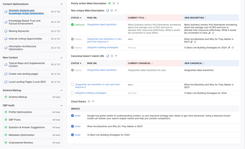 Otto SEO detecting technical issues and deploying fixes