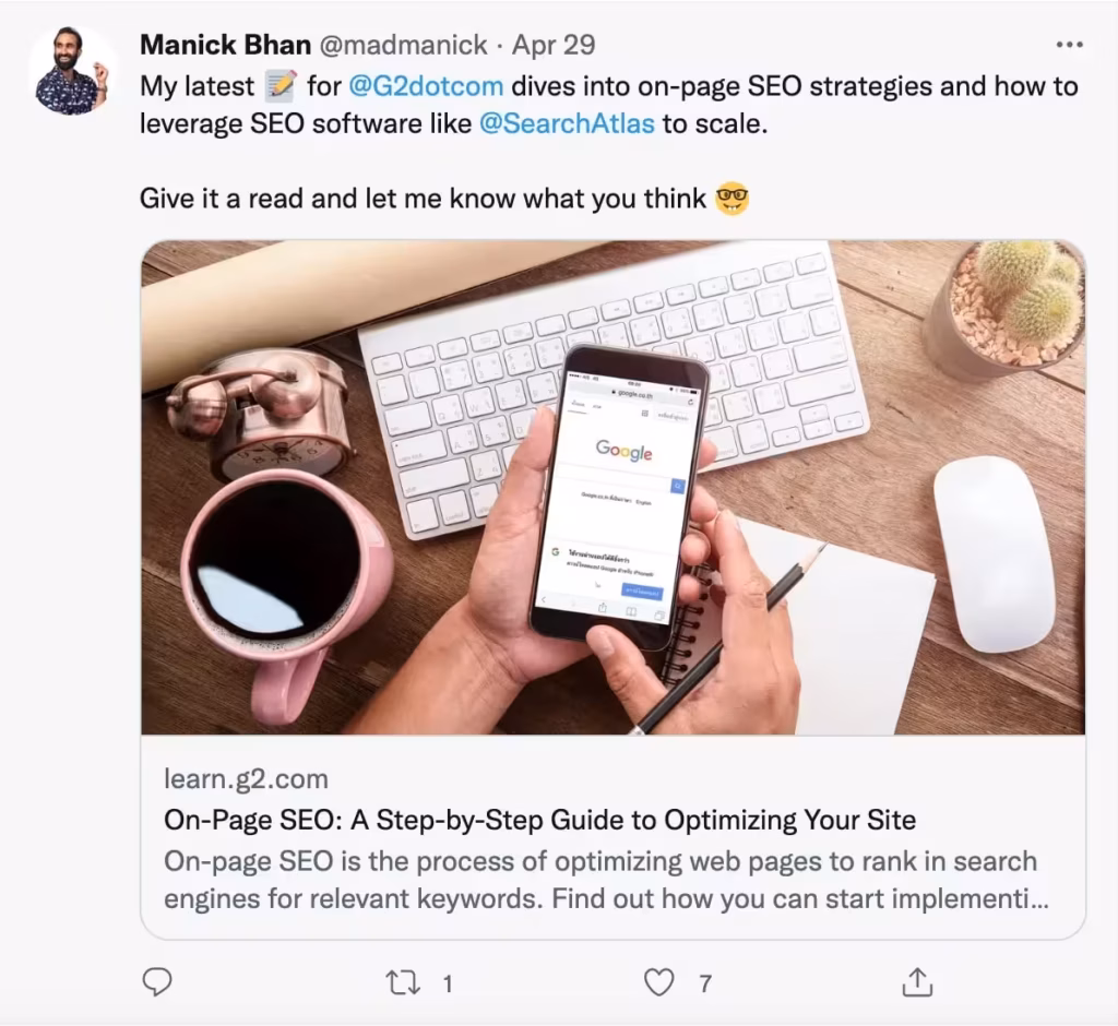 a twitter post where the shared content includes Twitter Cards