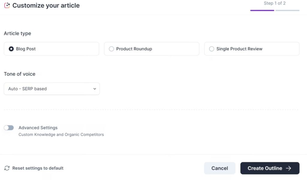 Surfer SEO AI Content Creation Feature