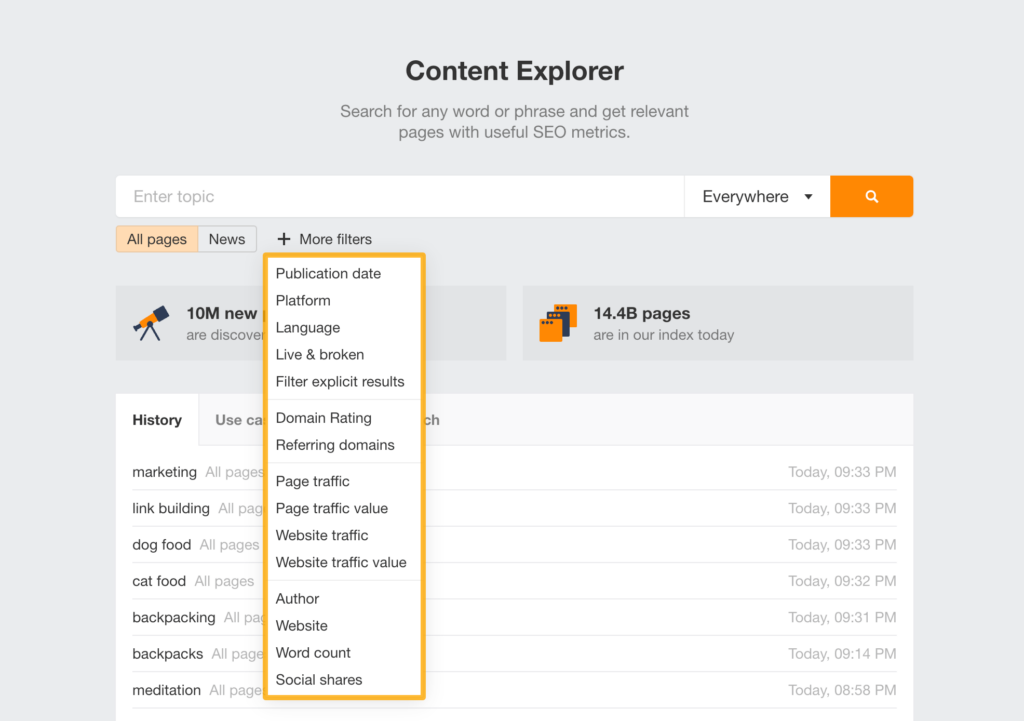 ahrefs content tool