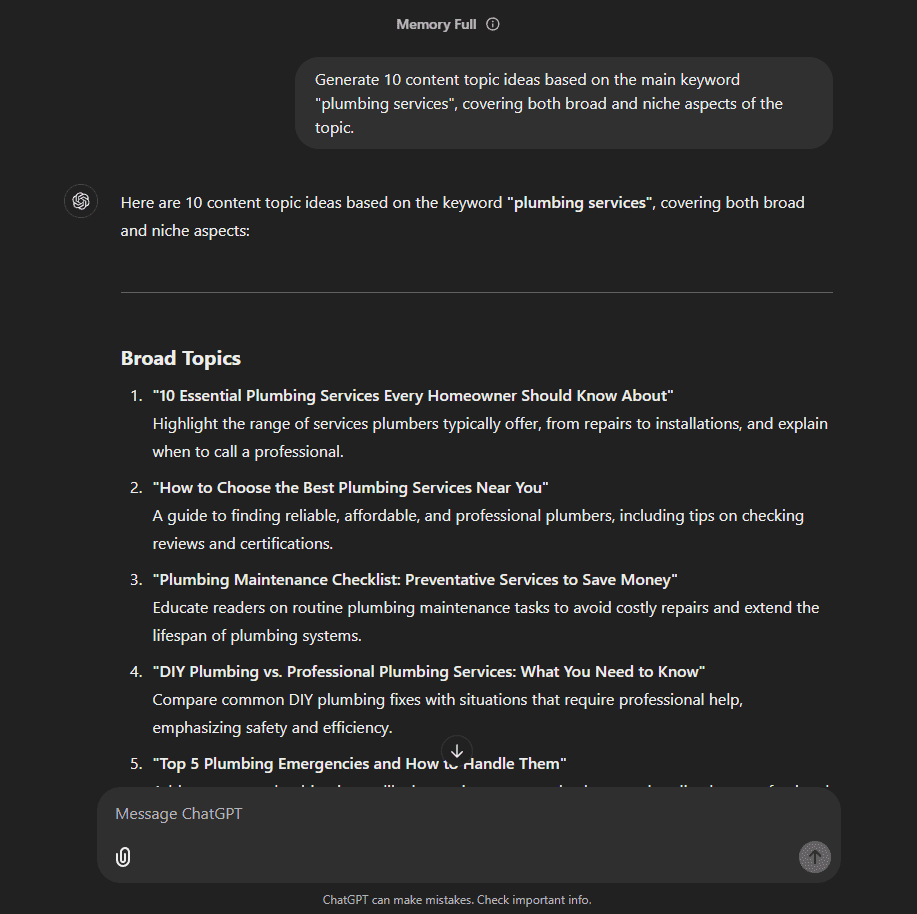 chatgpt content topic ideas