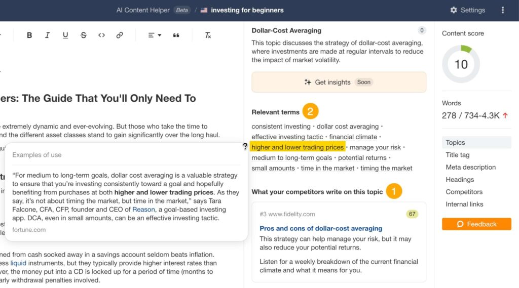 ahrefs AI content helper