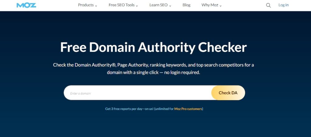 moz domain authority checker