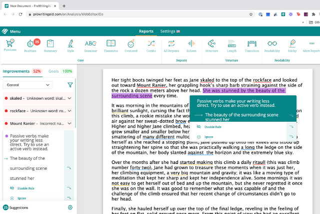 prowritingaid content editor