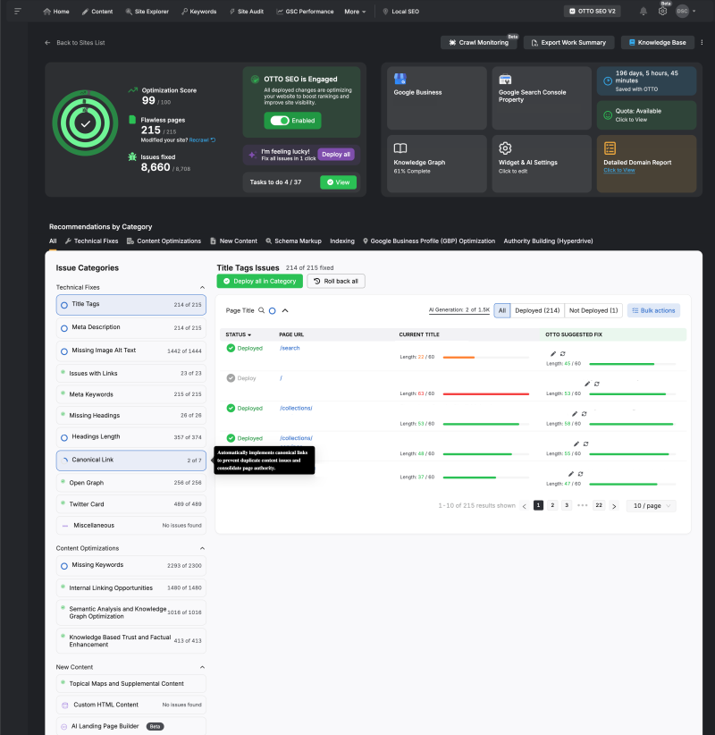 otto seo screenshot
