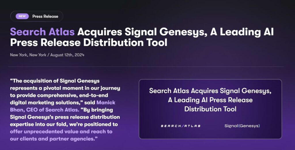 search atlas acquires signal genesys press release