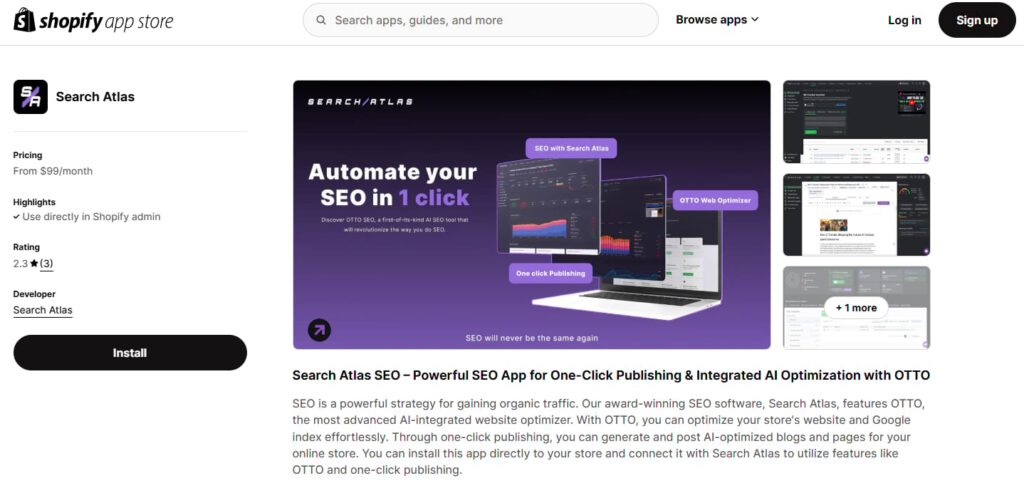 search atlas shopify