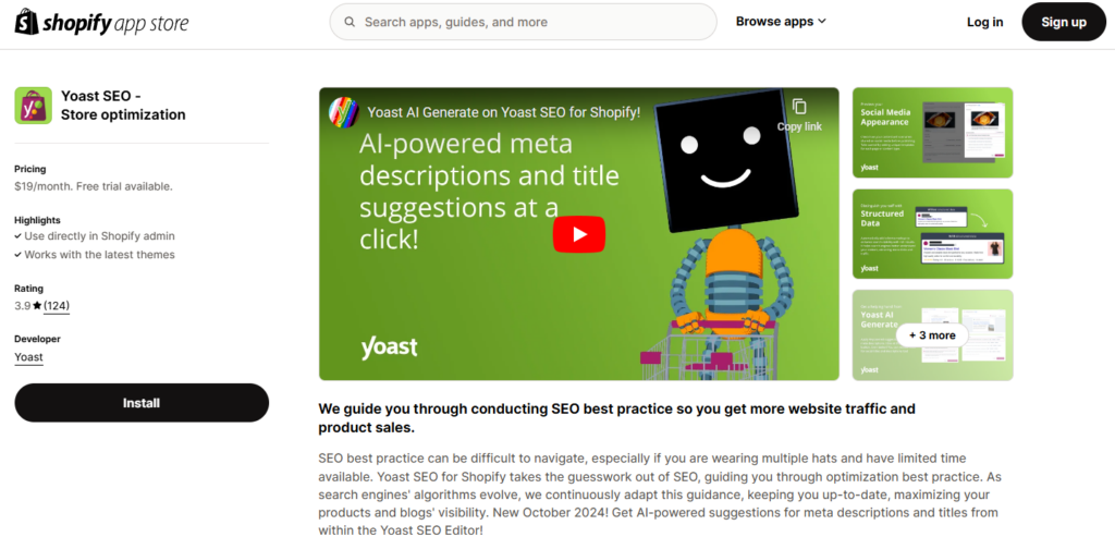 yoast SEO shopify