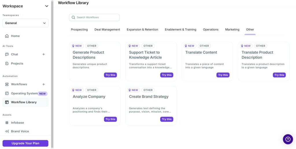 Describely.ai dashboard