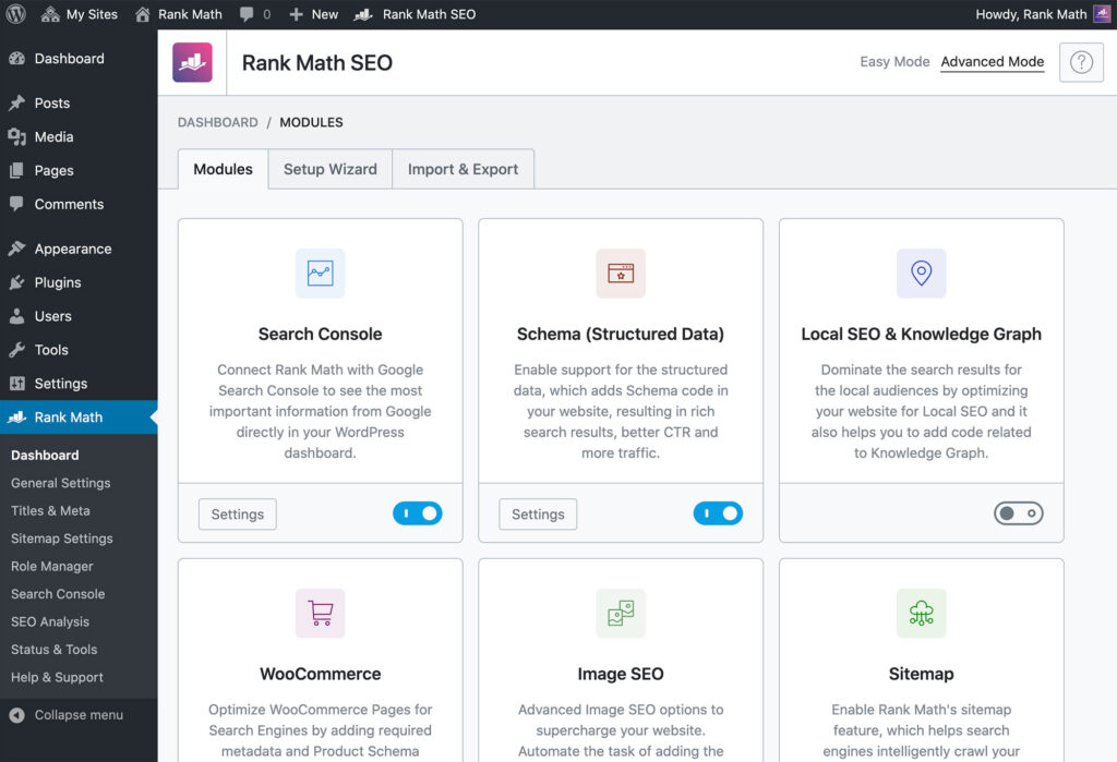 Rank Math WP plugin