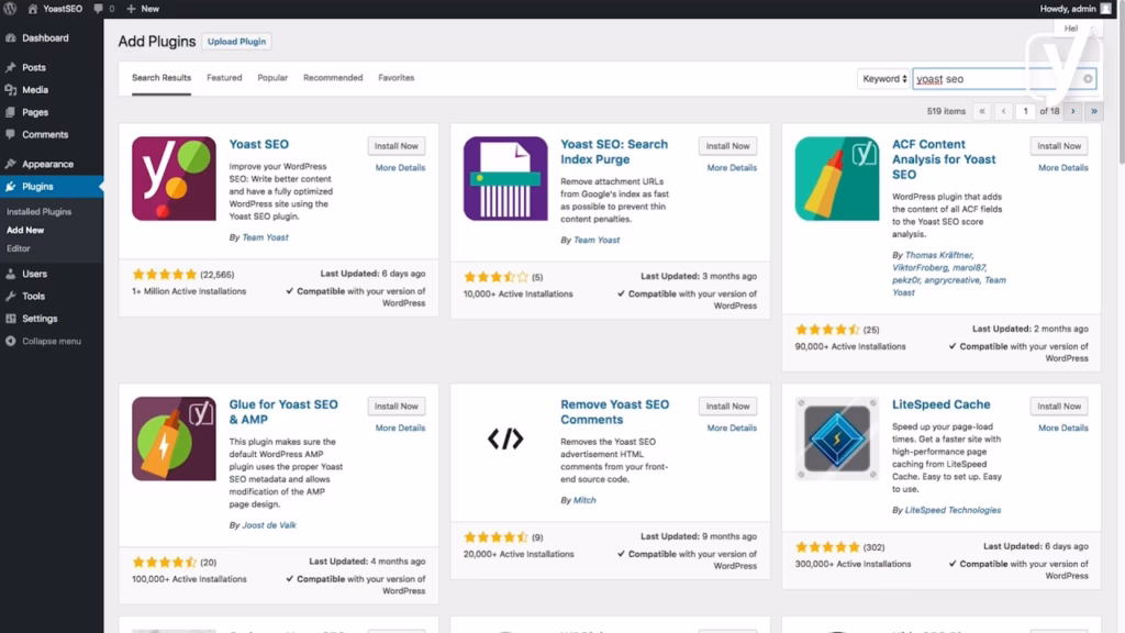 Yoast SEO WP plugin