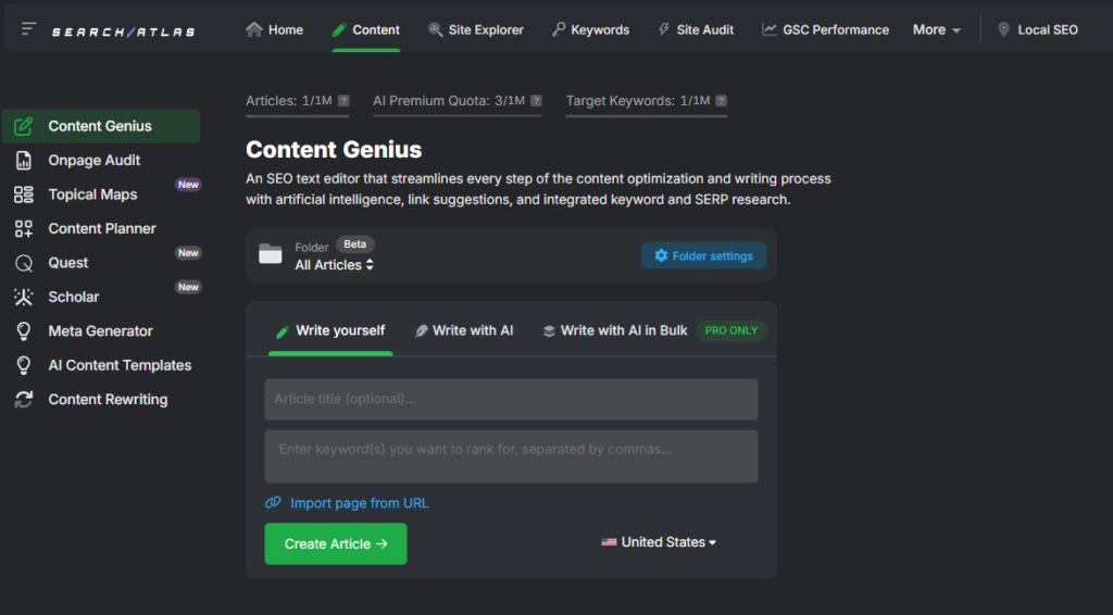 search atlas content tools content teniug on page audit topical maps content planner quest scholar topical maps