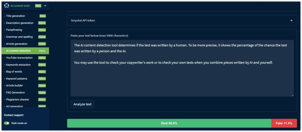 serpstat ai content tools