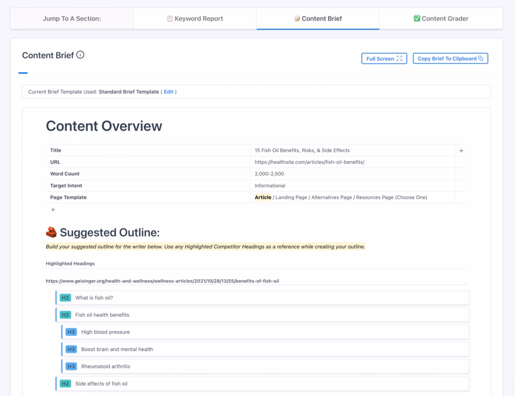Content Harmony product example