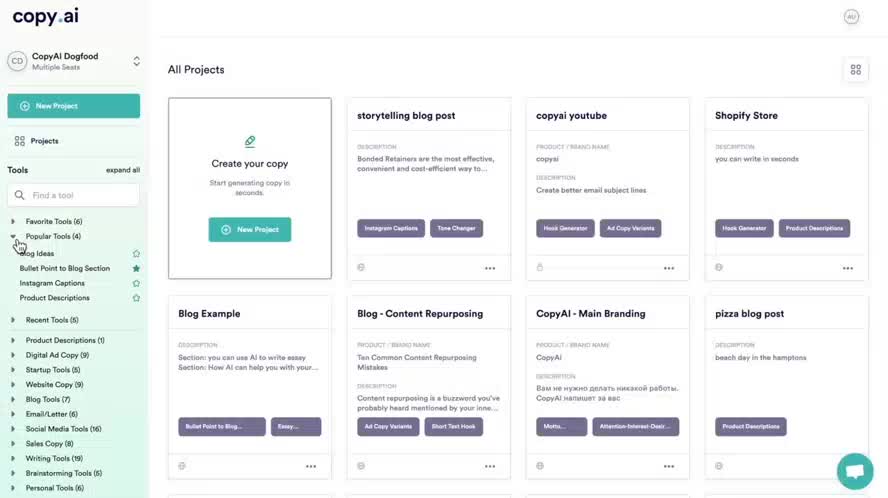 Copy.ai templates