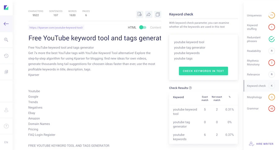 Copywritely Readability Checker