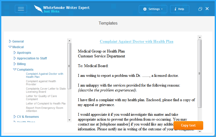 WhiteSmoke content editor