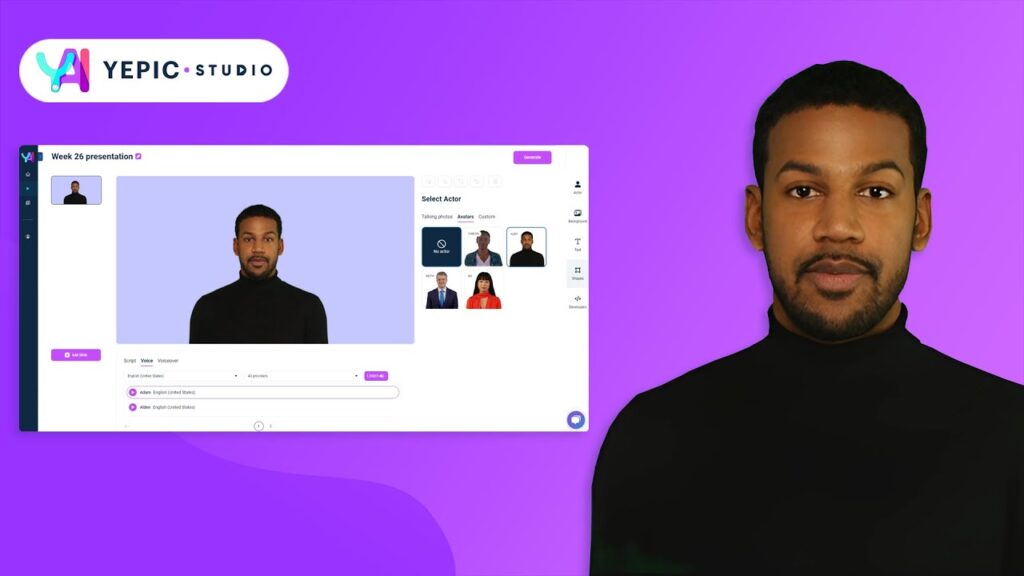 Yepic AI main dashboard