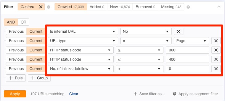 ahrefs Redirect Analysis