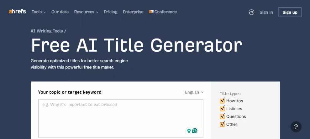 ahrefs title generator