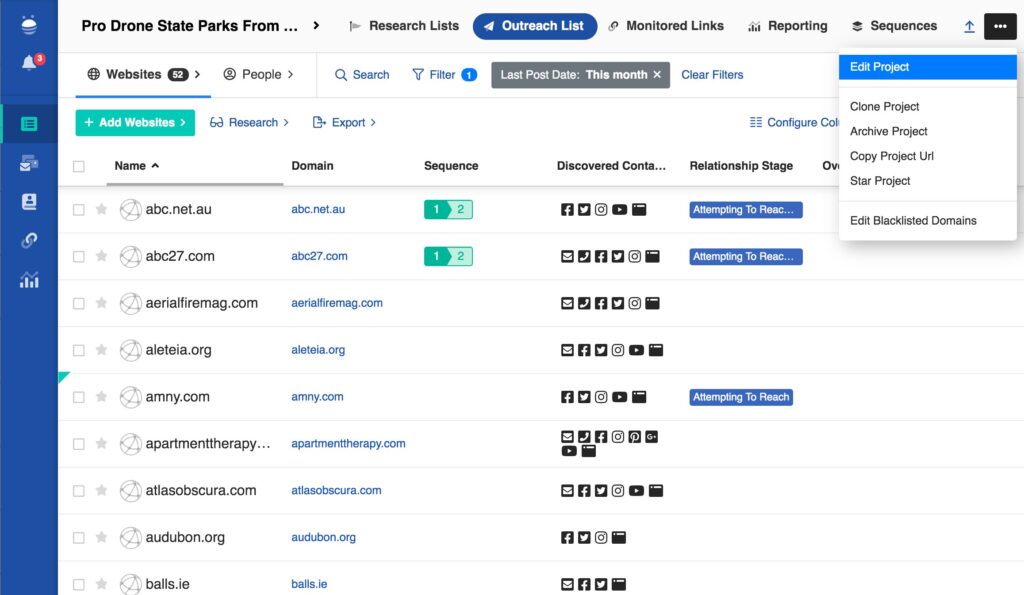 Buzzstream research tool