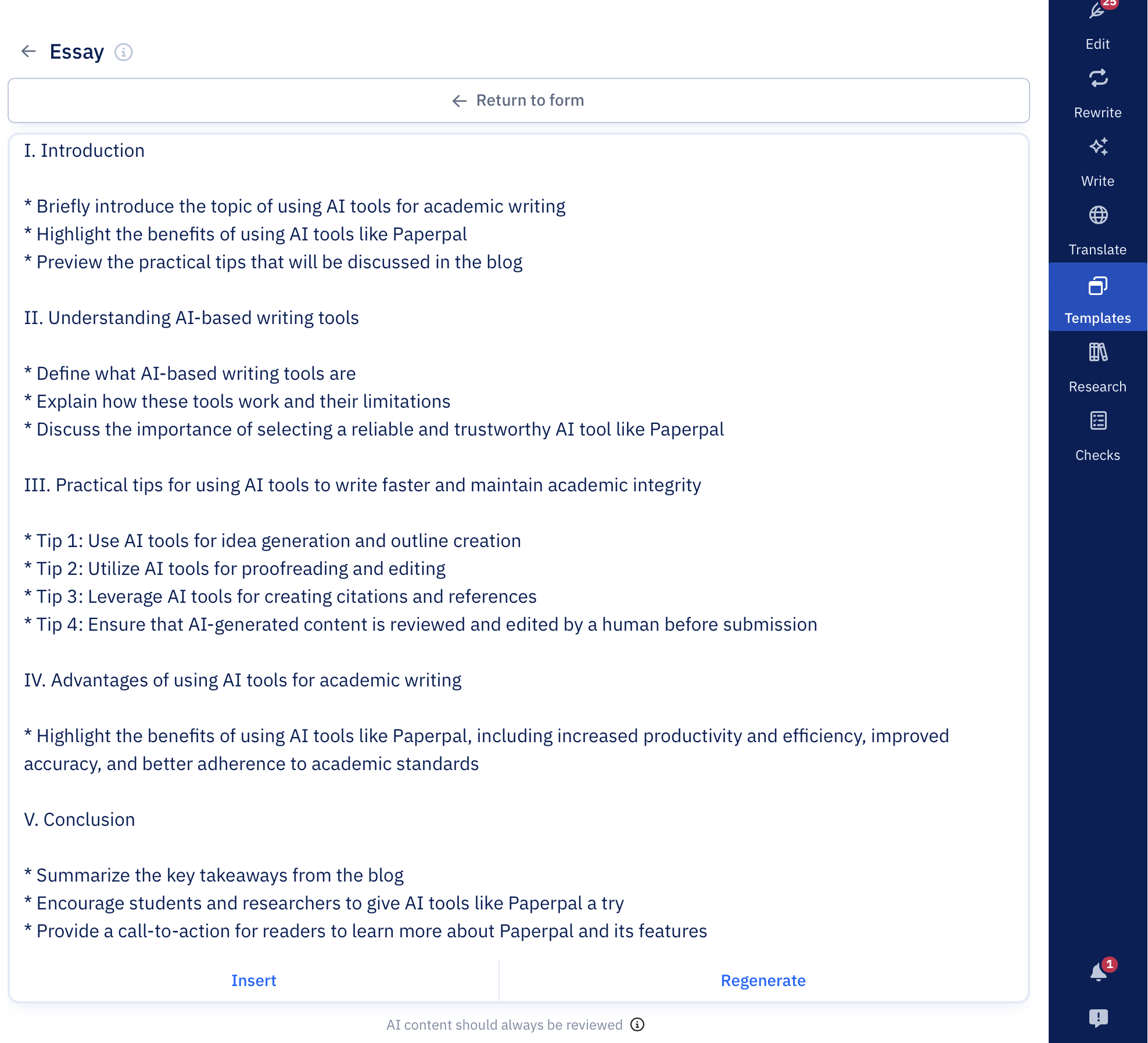 paperpal content editor