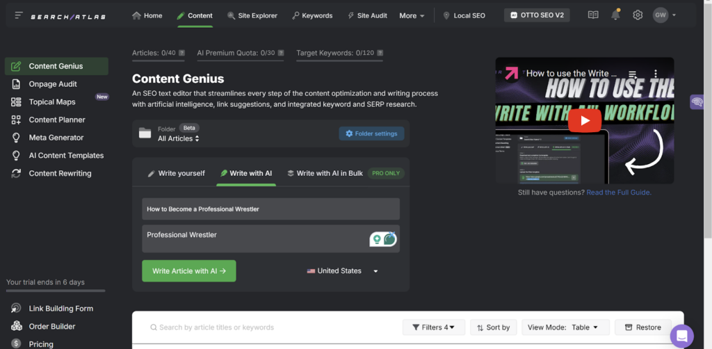 search atlas content brief tool